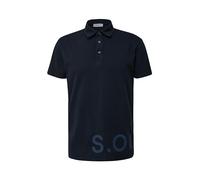 Poloshirt mit Label-Print M blau