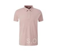 Poloshirt mit Label-Print L Rosa