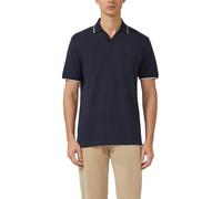 Kurzarmshirt S.OLIVER, Damen, Gr. 3XL, navy, Jersey, Obermaterial: 100% Baumwolle, unifarben mit Farbeinsatz, regular fit hüftbedeckend, V-Ausschnitt, Bündchen kontrastfarben, Shirts, mit Polokragen (