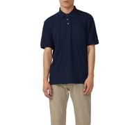 Poloshirt mit Flammgarnstruktur und Brusttasche M blau 2169276.5978.M