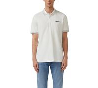 Poloshirt S.OLIVER, Damen, Gr. XL, weiß, Piqué, Obermaterial: 95% Baumwolle, 5% Elasthan, bedruckt, kontrastfarbene Details, regular fit normal, ohne Ausschnitt, gerader Abschluss kontrastfarben, Shir