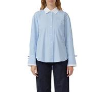 Popeline-Bluse im Relaxed Fit mit Manschetten-Detail 48 blau|weiß 2168778.51G1.48