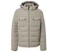 Steppjacke S.OLIVER, Herren, Gr. XL, dk beige, Steppware, Obermaterial: 100% Polyester, unifarben, casual, normal hüftbedeckend, Rundhals, Langarm Flachstrickbündchen, Jacken, mit Kapuze und Kordelzug