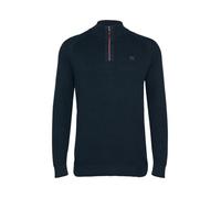 Strickpullover mit Troyer-Kragen und Strukturmix 5XL blau 2160070.5978.5XL