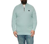 Strickpullover mit Troyer-Kragen und Strukturmix 4XL grün 2160070.7211.4XL