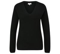 Strickpullover mit V-Ausschnitt und Raglan-Ärmeln 36 schwarz