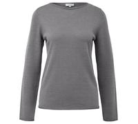 Langarmshirt S.OLIVER, Damen, Gr. 38, grau (mid grau), Strick, Obermaterial: 50% Baumwolle, 50% Viskose, unifarben, casual, regular fit taillenbedeckt, Rundhals, Langarm gerader Abschluss, Shirts, mit