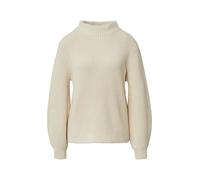 Strickpullover S.OLIVER, Damen, Gr. 46, beige, Strick, Obermaterial: 60% Baumwolle, 40% Polyacryl, Strukturmuster, unifarben, relaxed fit taillenbedeckt, ohne Ausschnitt, Rippbündchen, Pullover Strick
