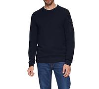 Strickpullover mit Raglanärmeln und Strukturmix S blau