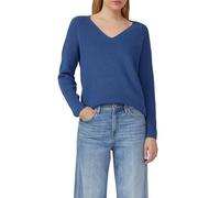 s.Oliver Damen Strickpullover 5527 Baumwollmix V-Ausschnitt Blau Größe 38