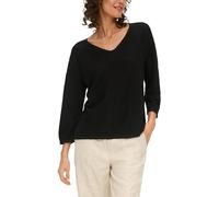s.Oliver Damen 2146547 Pullover aus Leinenmix, 3/4 Arm, schwarz 9999, 34