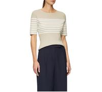 Gestreifter Slim-Fit-Pullover mit kurzen Ärmeln 44 Beige 2163635.80X1.44