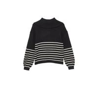 Weicher Strickpullover mit hohem Troyer-Kragen 158/164 schwarz|creme 2170509.99X3.158_164