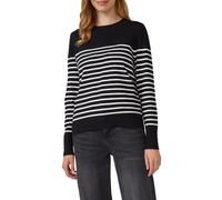 Gestreifter Pullover aus Viskosemix 34 schwarz 2161704.99G1.34