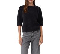 Flauschiger Strickpullover mit halbem Arm 38 schwarz 2171611.9999.38
