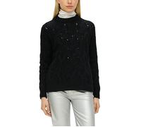 Strickpullover S.OLIVER, Damen, Gr. 38, schwarz, Obermaterial: 40% Polyamid, 40% Viskose, 20% Wolle, Zopfmuster, regular fit normal, Rundhals, Pullover Strickpullover, mit Zopfmuster (44921805-38)