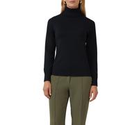 Strickpullover S.OLIVER BLACK LABEL, Damen, Gr. 46, schwarz, Strick, Obermaterial: 71% Viskose, 29% Polyester, unifarben, slim fit taillenbedeckt, ohne Ausschnitt, Rippbündchen, Pullover, mit Rollkrag