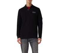 Strickpullover aus Baumwolle mit Troyer-Kragen und Strukturmix XXL schwarz 2169511.9999.XXL