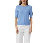 s.Oliver Damen Strickpullover Feinstrick Kurzarm Rundhals hüftbedeckend Blau Gr. 42
