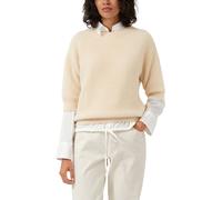 Strickpullover S.OLIVER, Damen, Gr. 40, light beige, Obermaterial: 50% Polyamid, 30% Baumwolle, 20% Polyacryl, Strukturmuster, unifarben, regular fit normal, Rundhals, gerader Abschluss, Pullover Stri