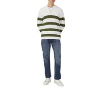 Gestreifter Baumwoll-Strickpullover mit Troyer-Kragen XXL olive|creme 2174327.79G1.XXL