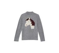 s.Oliver Strickpullover Junior mit flauschigem Pferde-Motiv 104/110 Grau