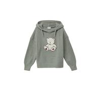 Strickpullover aus Teddy-Plüsch mit Kapuze und Front-Applikation 140 grau 2170326.95W0.140