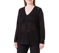 Pullover mit Lochmuster 38 schwarz