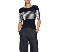 Gestreifter Slim-Fit-Pullover mit kurzen Ärmeln 38 blau 2163635.59X1.38