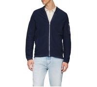 Strickjacke mit Flammgarnstruktur und Stehkragen L blau 2163001.5852.L