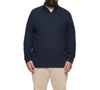 Strukturierter Pullover mit Half-Zip 5XL blau 2160089.59X0.5XL