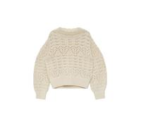 Loose-Fit-Pullover mit Ajour-Muster 116/122 Beige