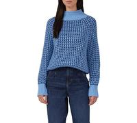 Gemusterter Strickpullover mit Stehkragen im Relaxed Fit 42 blau 2168046.51X5.42