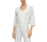 Kurze Strickjacke mit Metallic-Garn 46 creme