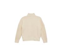 Strickpullover S.OLIVER JUNIOR, Mädchen, Gr. 170/176, beige, Strick, Obermaterial: 100% Polyester, unifarben, casual, lässig geschnitten hüftlang, Rundhals, Langarm Flachstrickbündchen, Pullover, mit 