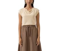 s.Oliver Rundhalsshirt BLACK LABEL Damen Gr.38 vanilla, 80% Viskose, 20% metallisierte Fasern