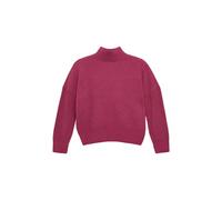 Strickpullover S.OLIVER JUNIOR, Mädchen, Gr. 134/140, schwarz mauve, Strick, Obermaterial: 100% Polyester, unifarben, casual, lässig geschnitten hüftlang, Rundhals, Langarm Flachstrickbündchen, Pullov
