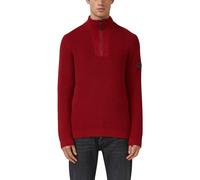 s.Oliver Strickpullover aus Baumwolle gerippt mit Troyer-Kragen Rot XL
