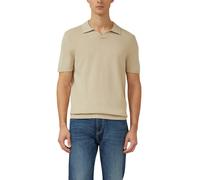 Poloshirt S.OLIVER, Herren, Gr. XL, bone beige, Strick, Obermaterial: 85% Baumwolle, 15% Leinen, unifarben, regular fit normal, ohne Ausschnitt, Shirts, mit Rippbündchen (83678250-XL) bone beige
