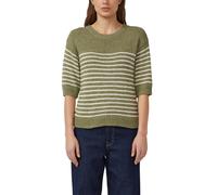 Gestreifter Strickpullover mit 3/4-Arm 34 olive 2177026.79X4.34