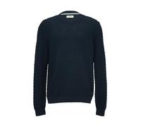 Strukturierter Pullover mit V-Ausschnitt 3XL blau