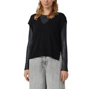 Pullunder aus Wollmix mit Seitenschlitz und überschnittener Schulter 38 schwarz 2177368.9999.38