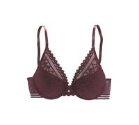 Push-up-BH S.OLIVER "Milene", Damen, Gr. 80, Cup C, lila (cassis), Spitze, Microtouch, Obermaterial: 60% Polyamid, 35% Polyester, 5% Elasthan, feminin, BHs, im edlen High-Apex Look mit graphischer Jac