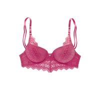 Push-up-BH S.OLIVER "Romane", Damen, Gr. 85, Cup B, orange (koralle), Spitze, Obermaterial: 54% Polyamid, 37% Polyester, 9% Elasthan, BHs Push-up-BH, mit Bügel und graphischer Spitze in transparenter