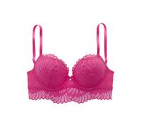 Push-up-BH S.OLIVER "Sophie", Damen, Gr. 85, Cup C, pink, Spitze, Obermaterial: 90% Polyamid, 10% Elasthan, BHs Push-up-BH, aus feiner Spitze in leichter Longform, sexy Dessous, Reizwäsche (20607749-8
