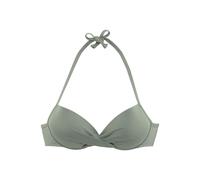 Push-Up-Bikini-Top S.OLIVER "Spain", Damen, Gr. 40, Cup A, grün (oliv), Microfaser, Microfaser, unifarben, Bikini-Oberteile, in Wickeloptik (94149924-40) oliv