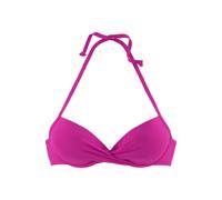 Push-Up-Bikini-Top S.OLIVER "Spain", Damen, Gr. 36, Cup B, pink, Microfaser, Microfaser, unifarben, Bikini-Oberteile, in Wickeloptik (784410-36) pink