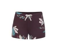 Pyjamashorts S.OLIVER, Damen, Gr. 36/38, N-Gr, rot (bordeaux, geblümt), Single Jersey, Obermaterial: 50% Baumwolle, 50% Viskose, geblümt, feminin, Basic kurz, Hosen, im Allover-Druck (13609239-36) bor