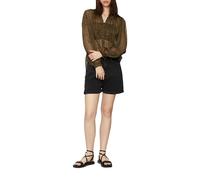 Leicht transparente Chiffonbluse mit Puffärmeln 44 Grün