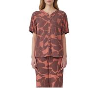 s.Oliver - Durchgeknöpfte Viskosebluse orange Druck - Gr. - 38